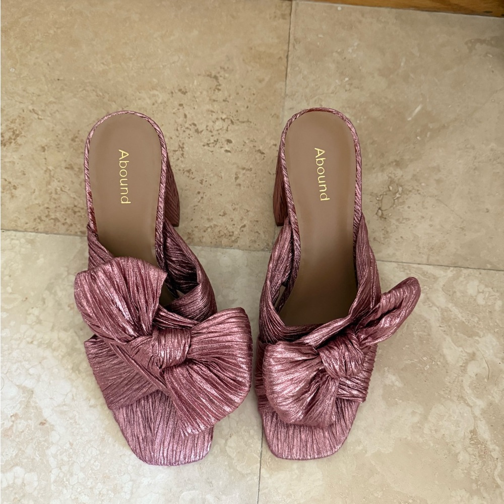Abound Metallic Rose-Pink Knot Mules